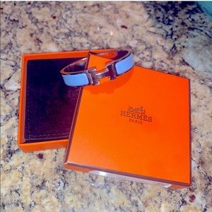 Hermès Clic H Bracelet in Bleu Chardon